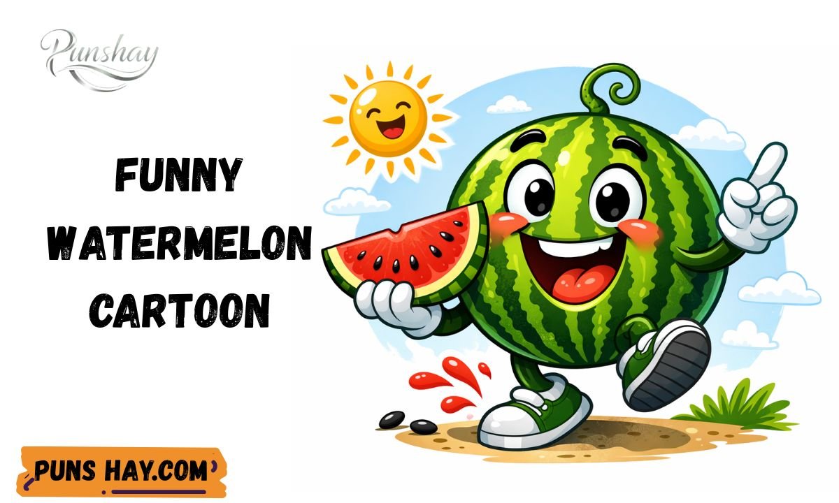 Funny watermelon cartoon